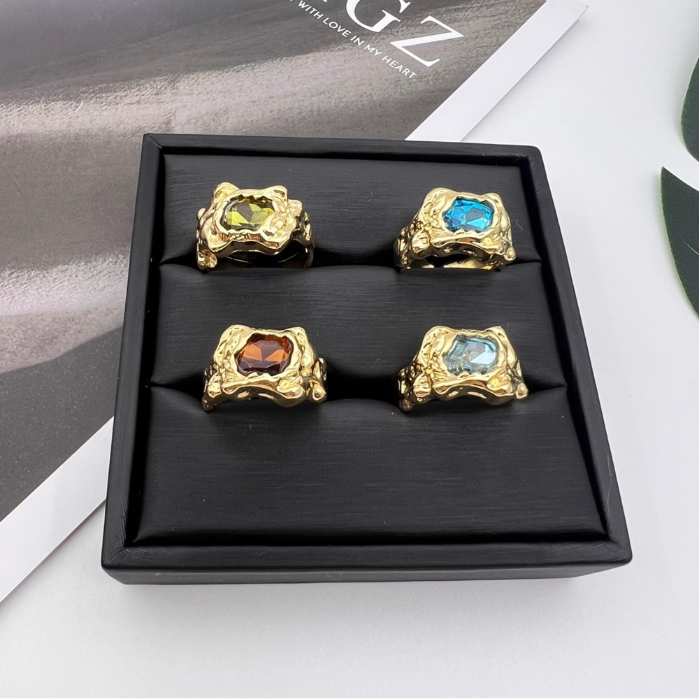 Gold Rings with Gemstone Accents